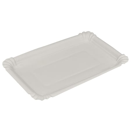 Abena Plates, Rectangular, Clay-Coated, 5.1" x 7.9", White, Eco-Friendly, Biodegradable & Compostable 5623